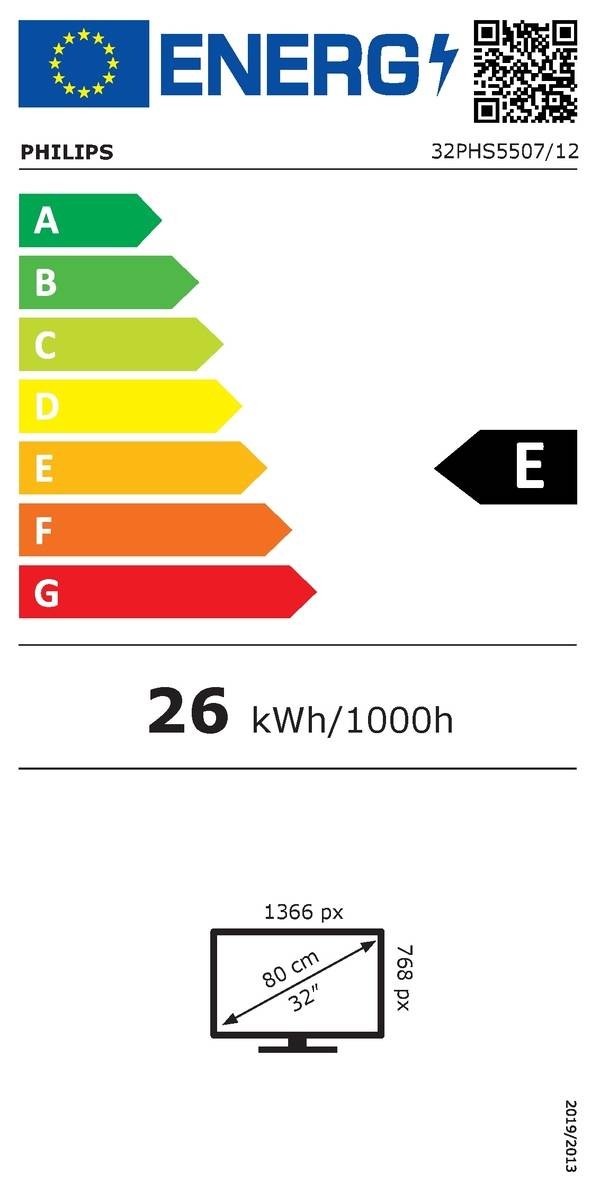 TV LED 80 cm PHILIPS HD+ 50Hz 32" - 32PHS5507/12