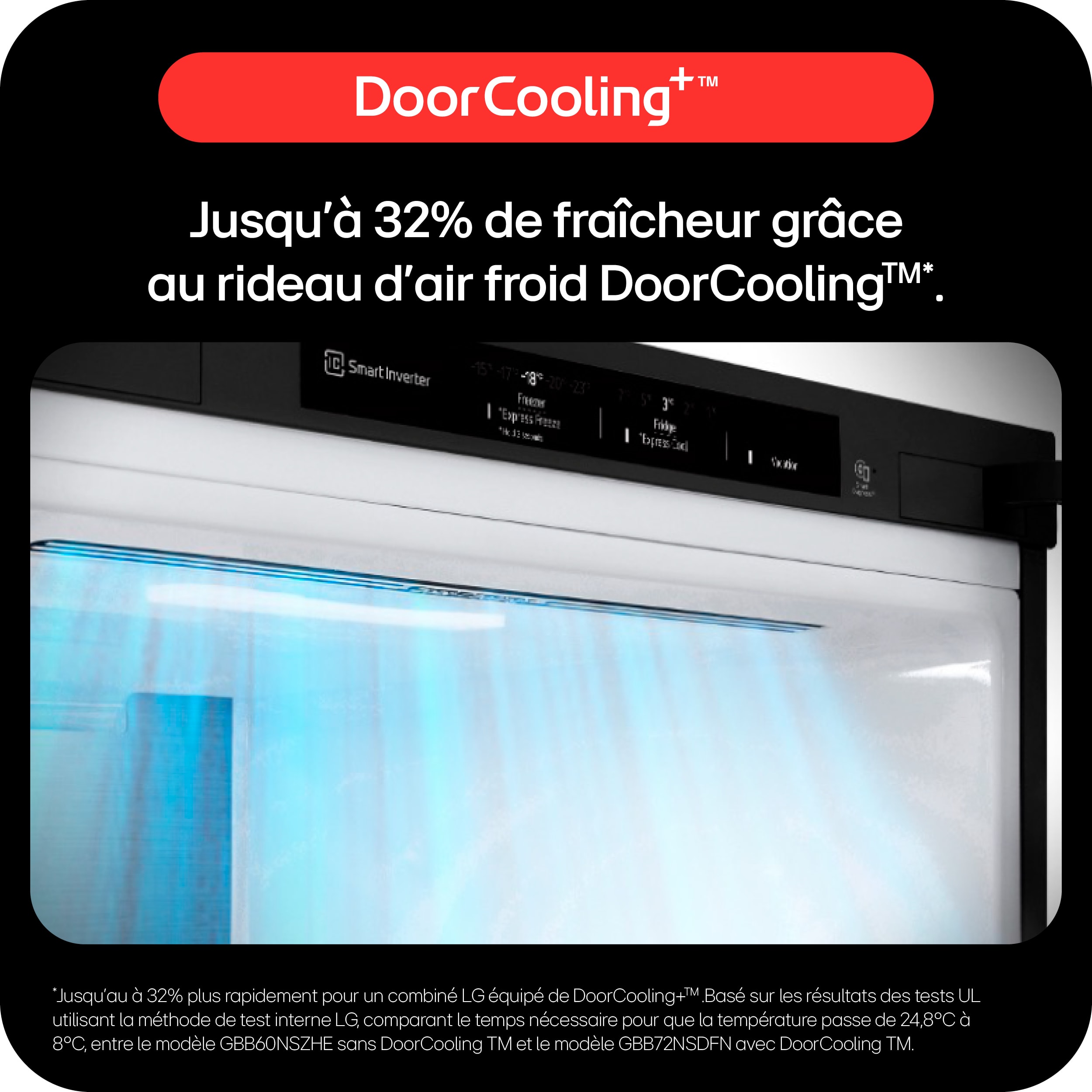 Réfrigérateur congélateur bas LG , Froid No Frost, 462L, Noir - GBB569MCAZN Réfrigérateur congélateur bas LG , Froid No Frost, 462L, Noir - GBB569MCAZN