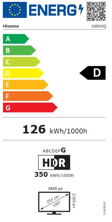 TV Micro LED 4K 193 cm HISENSE 100" 165Hz Noir - 100UXQ