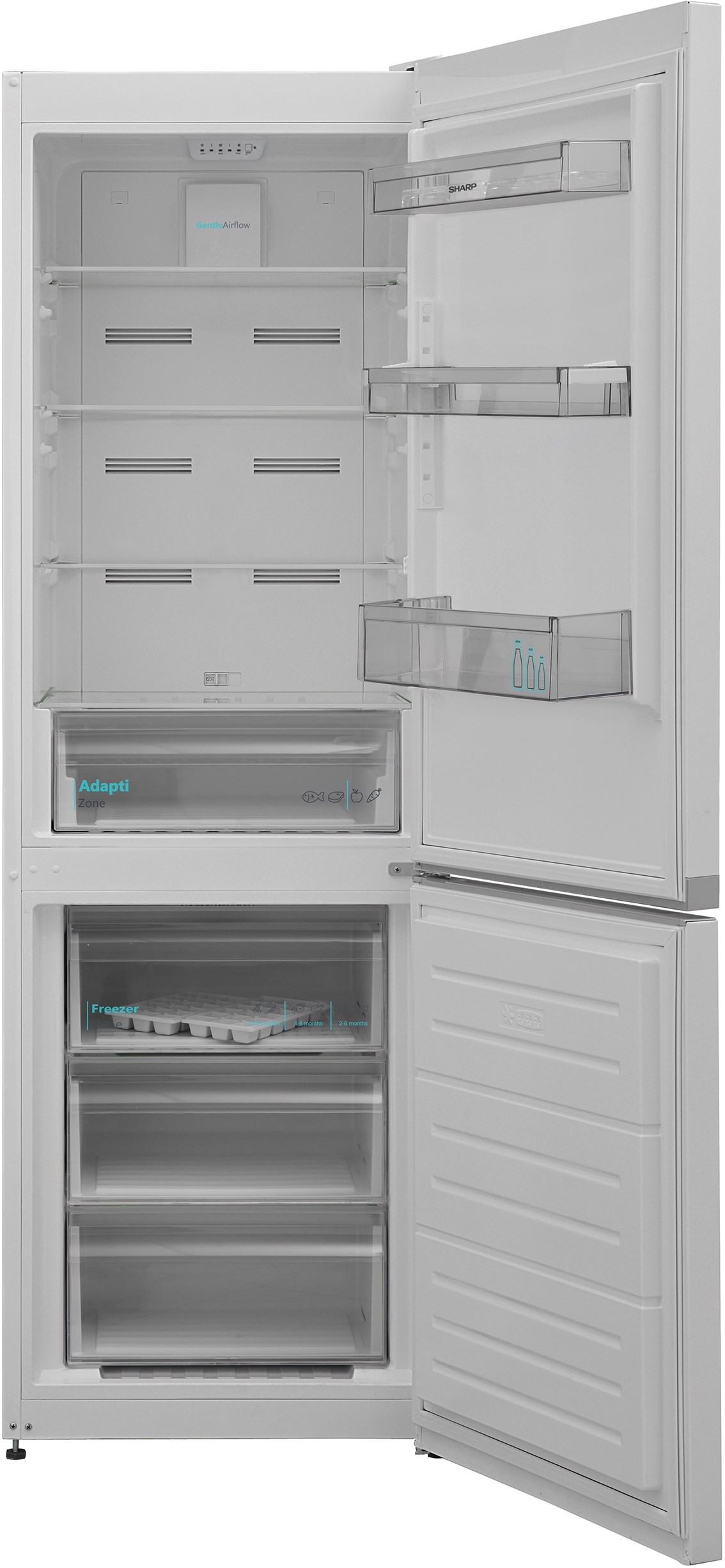 SHARP Réfrigérateur congélateur bas Advanced No Frost 295L Blanc - SJBA09RTXWF
