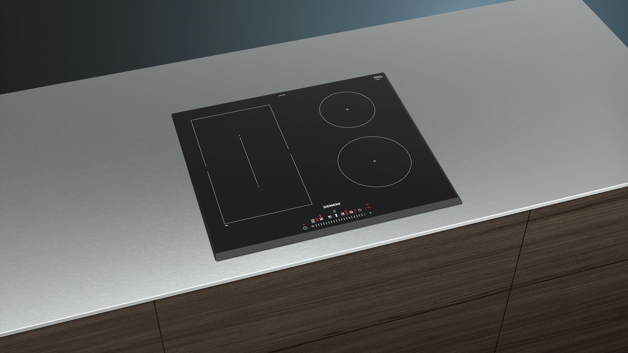 SIEMENS Plaque induction iQ500 4 foyers TouchSlider 60cm Noir