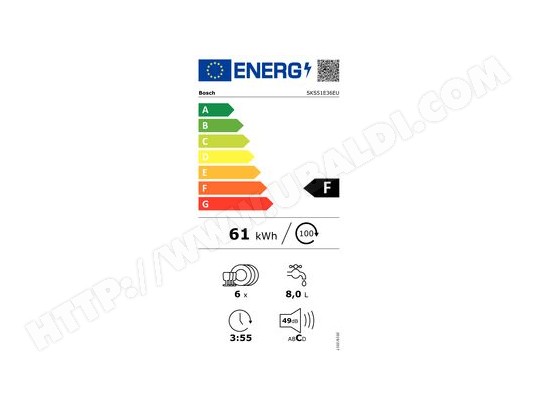 Mini lave vaisselle BOSCH Série 2 Compact ExtraDry 55cm 49dB 6 couverts - SKS51E36EU
