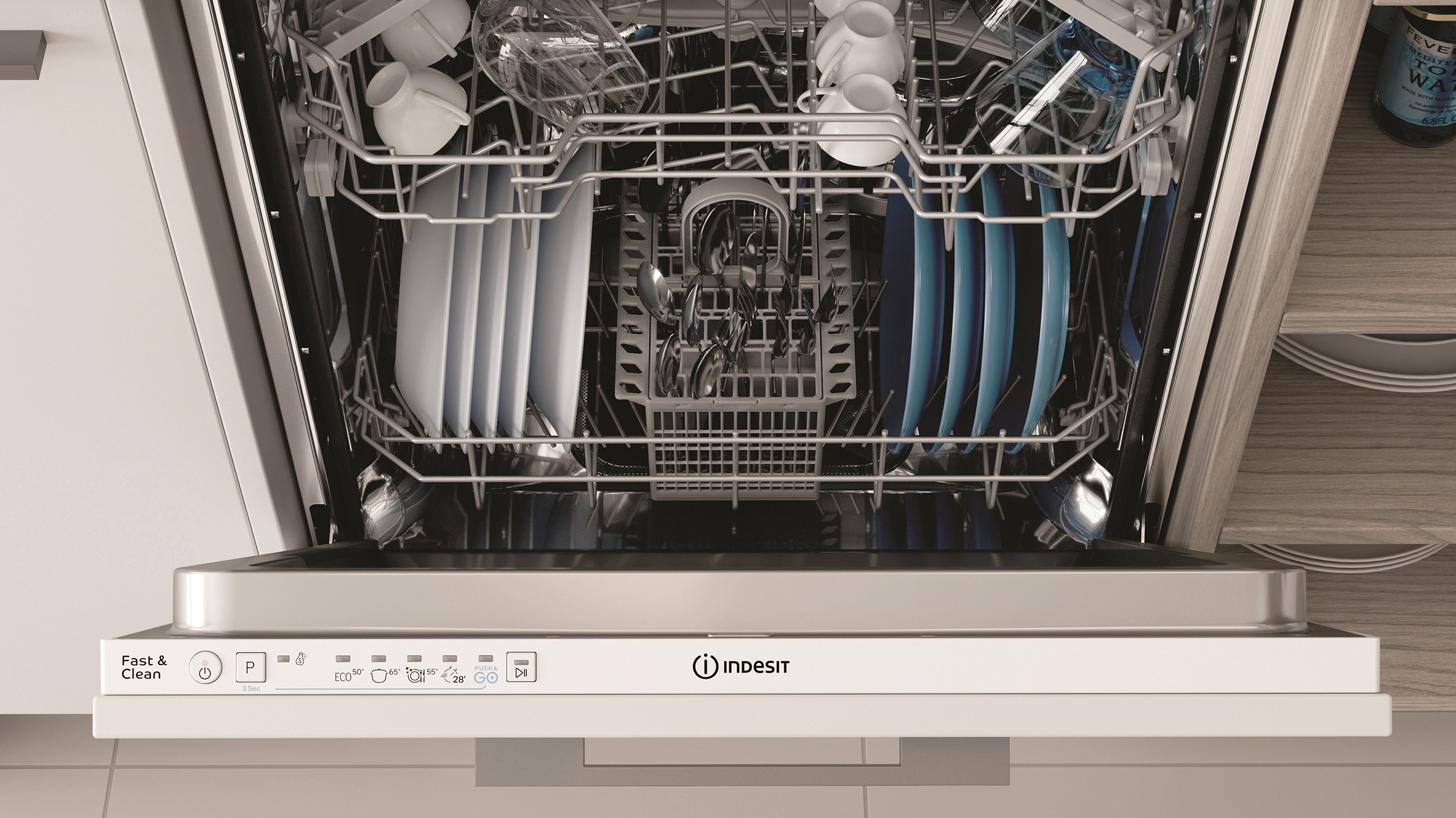 Lave vaisselle tout integrable 60 cm INDESIT 14 couverts 46dB - D2IHL326