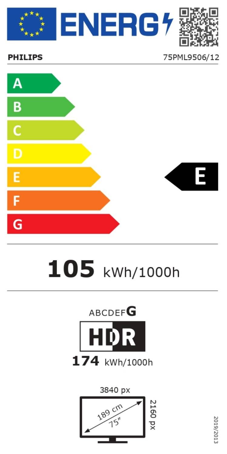 PHILIPS TV LED 4K 189 cm TV LED 75PML9506/12 4K 189 cm - 75PML9506/12