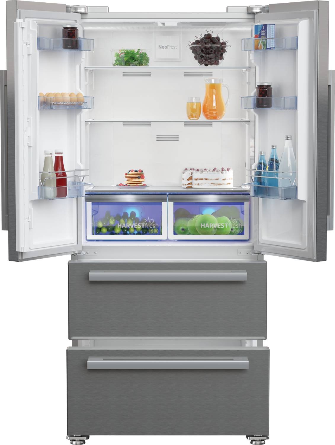 Réfrigérateur 4 portes BEKO Néo Frost Dual Cooling 539L Inox - GNE6049XPN