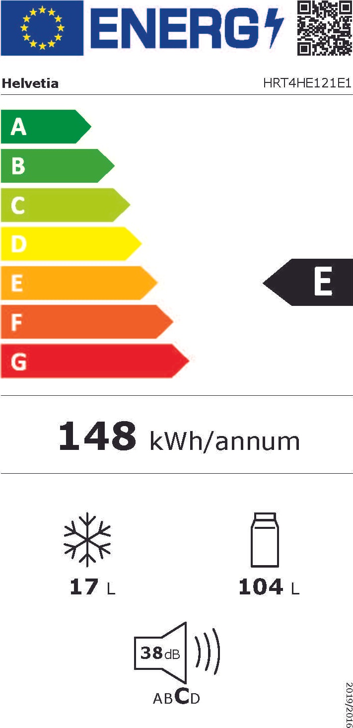 Table top encastrable HELVETIA Dégivrage automatique 121L Blanc - HRT4HE121E1