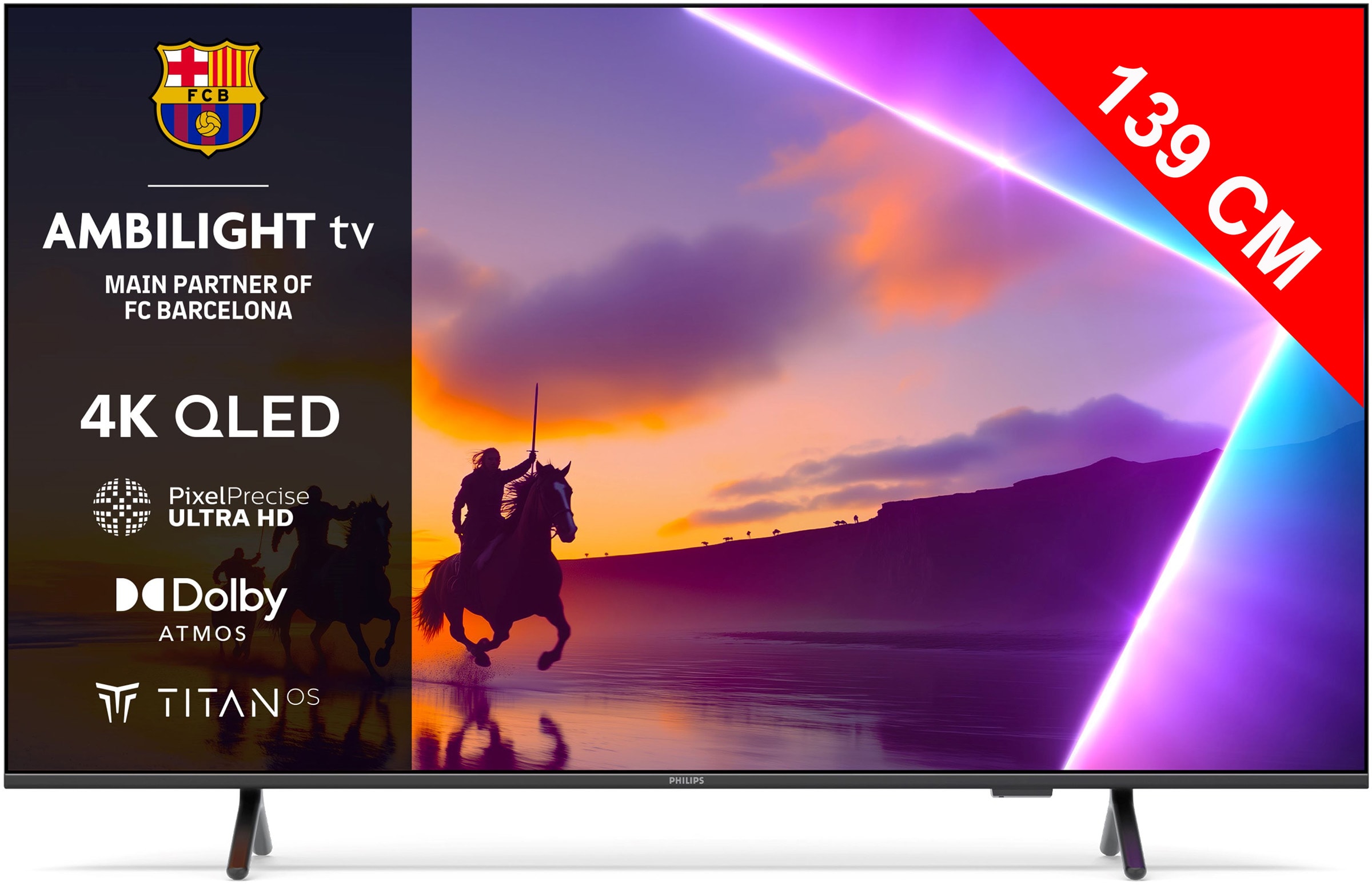 TV QLED 4K 139 cm PHILIPS , Ambilight, 60Hz, 55" 55PUS8550
