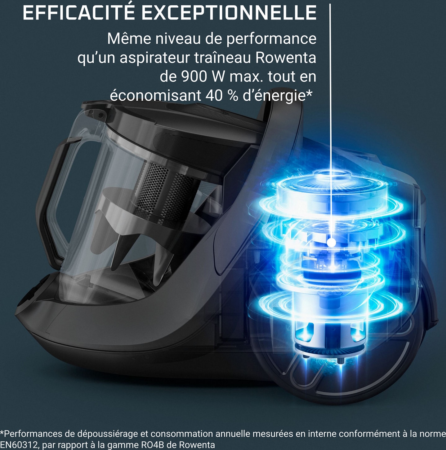 Aspirateur traîneau ROWENTA Green Force Cyclonic 500W Noir - RO7C36EA