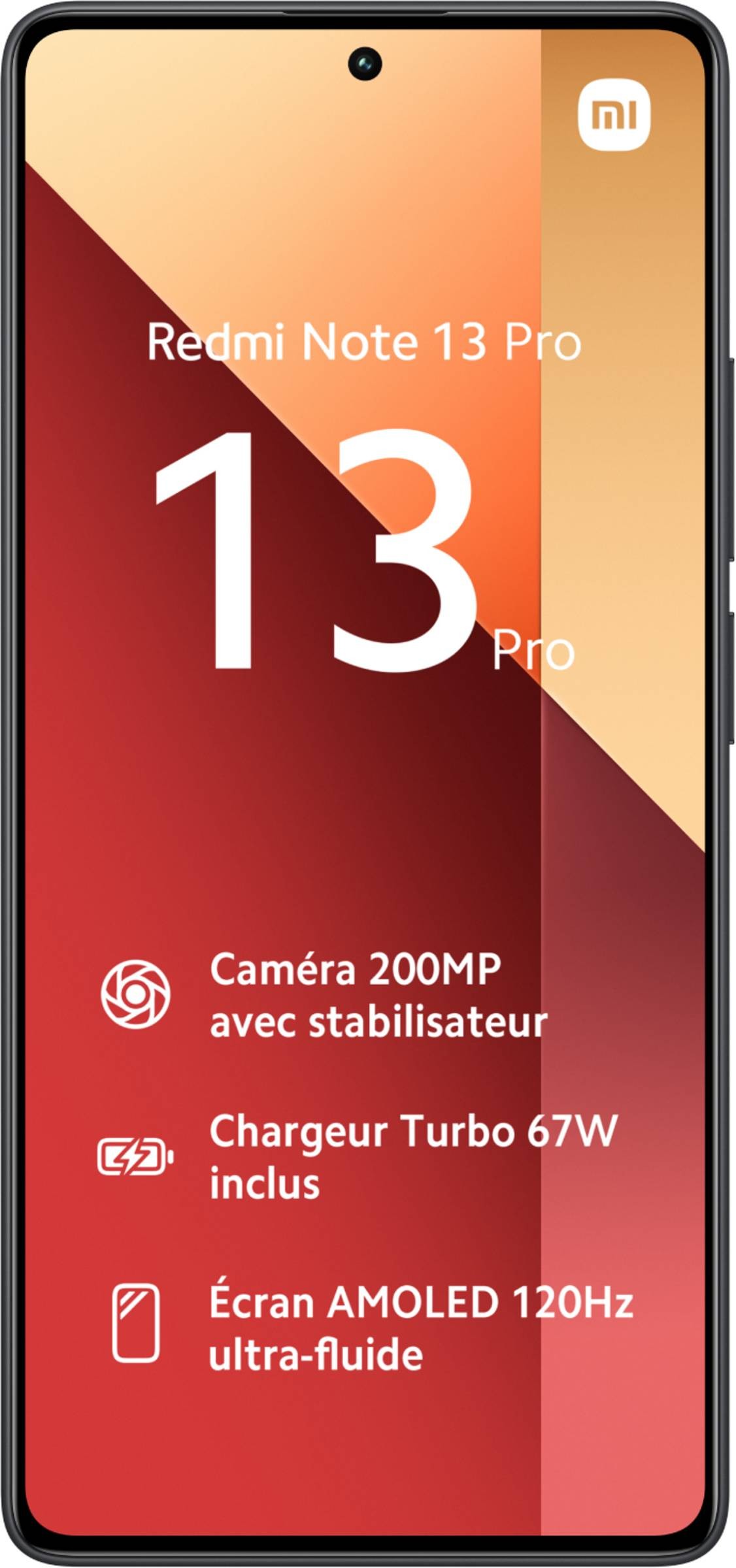XIAOMI Smartphone Redmi Note 13 Pro 5G 8+256Go - Noir - REDNOTE13P-5G-256-NR