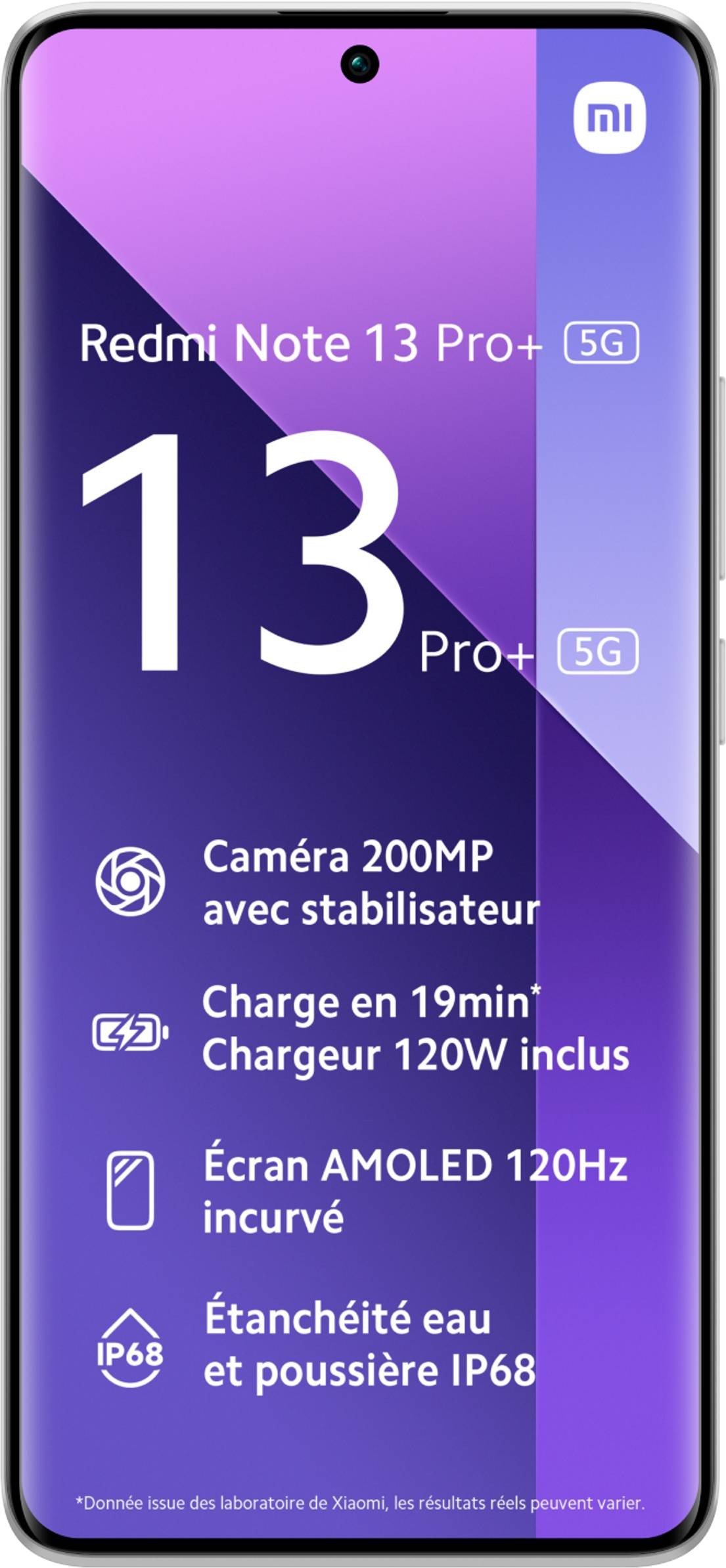 XIAOMI Smartphone Redmi Note 13 Pro+ 5G 8+256Go - Blanc - REDNOTE13PROP5G-256B