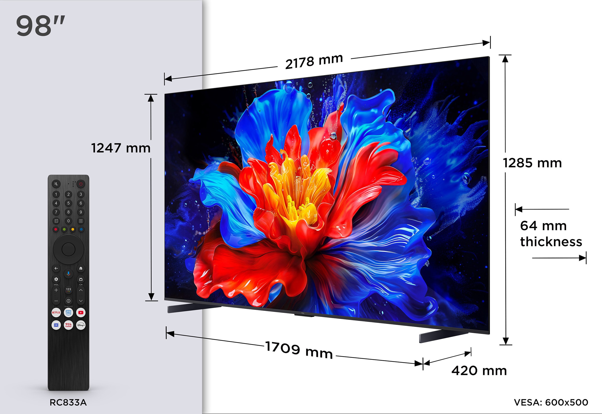 TV QLED 4K 248 cm TCL - 98P8K TV QLED 4K 248 cm TCL - 98P8K