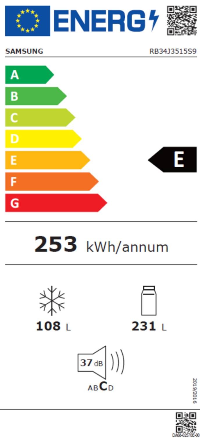 Réfrigérateur congélateur bas SAMSUNG Froid Ventilé No Frost 339L - RB34J3515S9