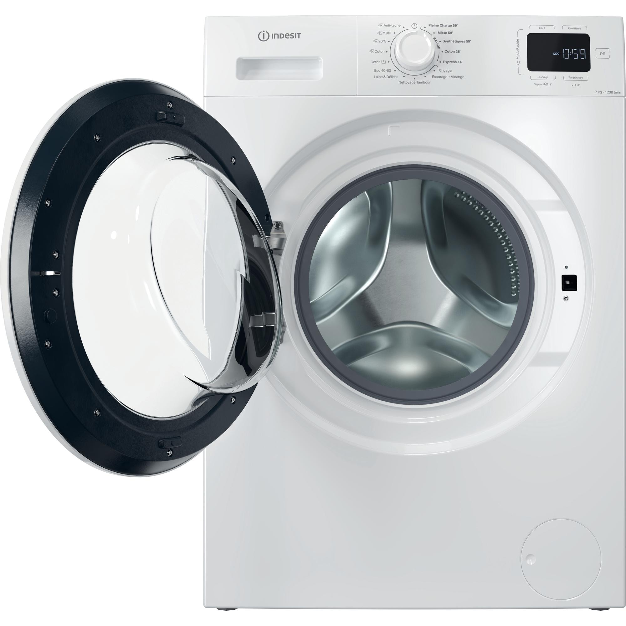 Lave linge Frontal INDESIT 1200 trs/min, 7Kg, Blanc - IMD762MYTIMEFR Lave linge Frontal INDESIT 1200 trs/min, 7Kg, Blanc - IMD762MYTIMEFR