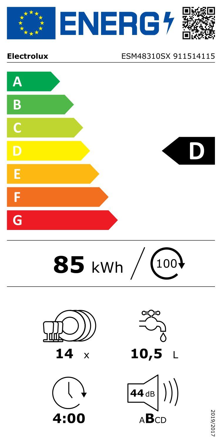 Lave vaisselle 60 cm ELECTROLUX SatelliteClean 14 couverts 44dB Gris - ESM48310SX