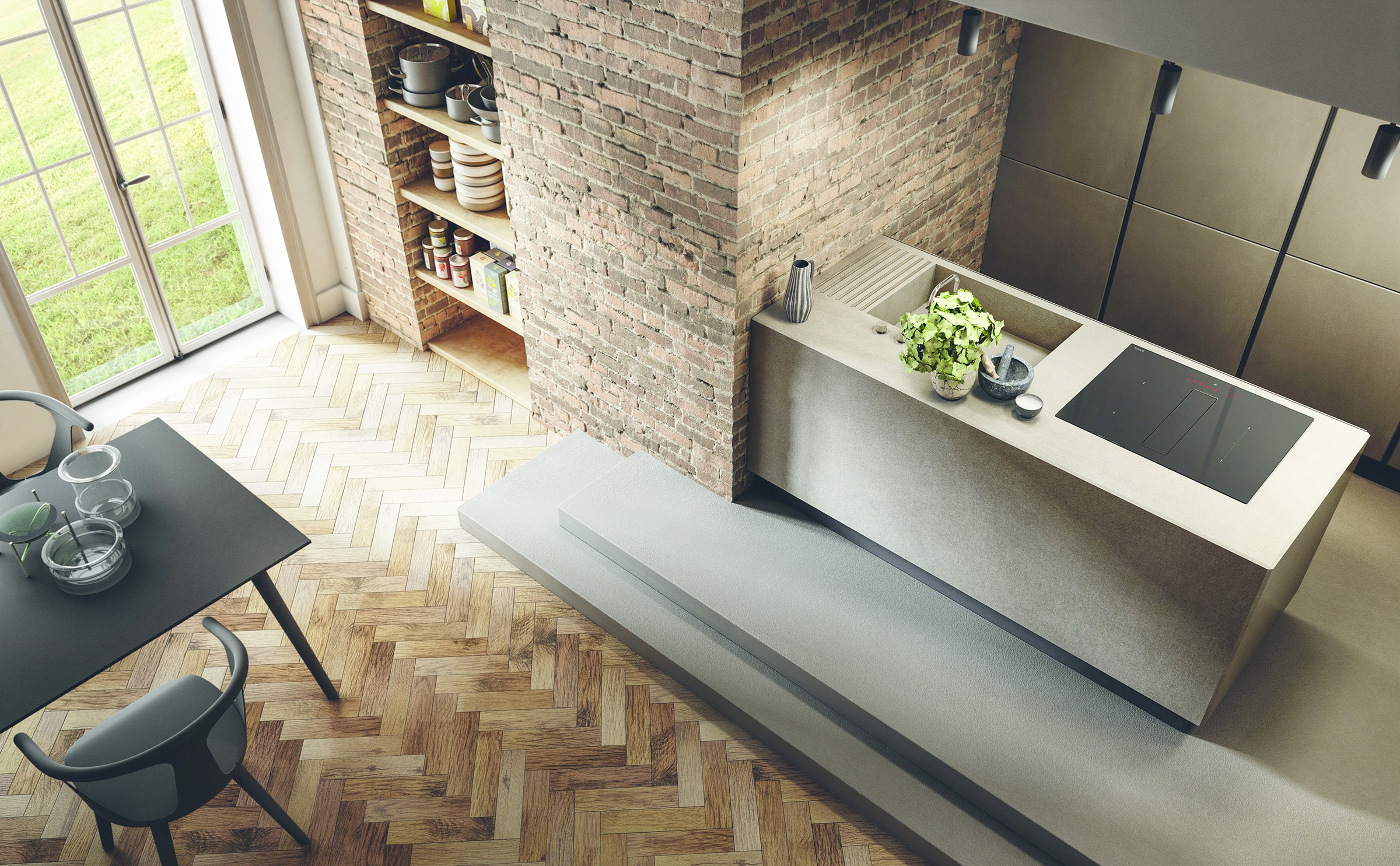Plaque induction ELICA , 4 Foyers, 7500W, 72cm, Noir - PRF0167054