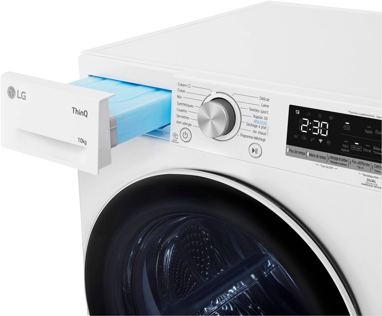 Sèche-linge pompe à chaleur LG , Dual inverter, 10kg, Blanc - RH1V50WH