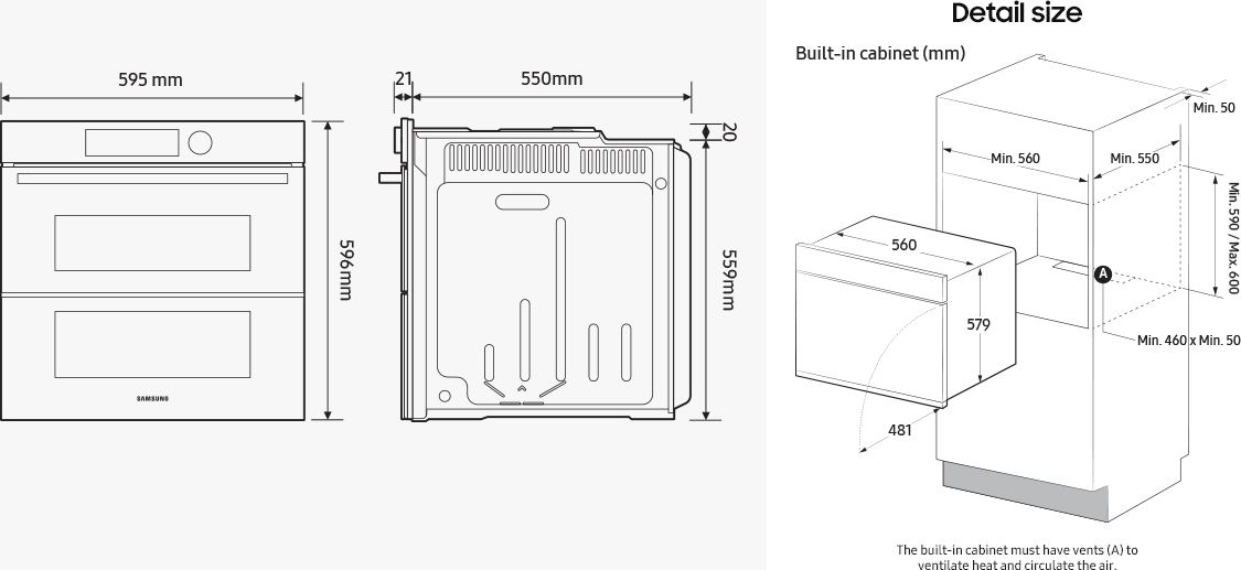 Four encastrable pyrolyse SAMSUNG Chaleur tournante Vapeur 76 L Noir - NV7B4450VCB/U1