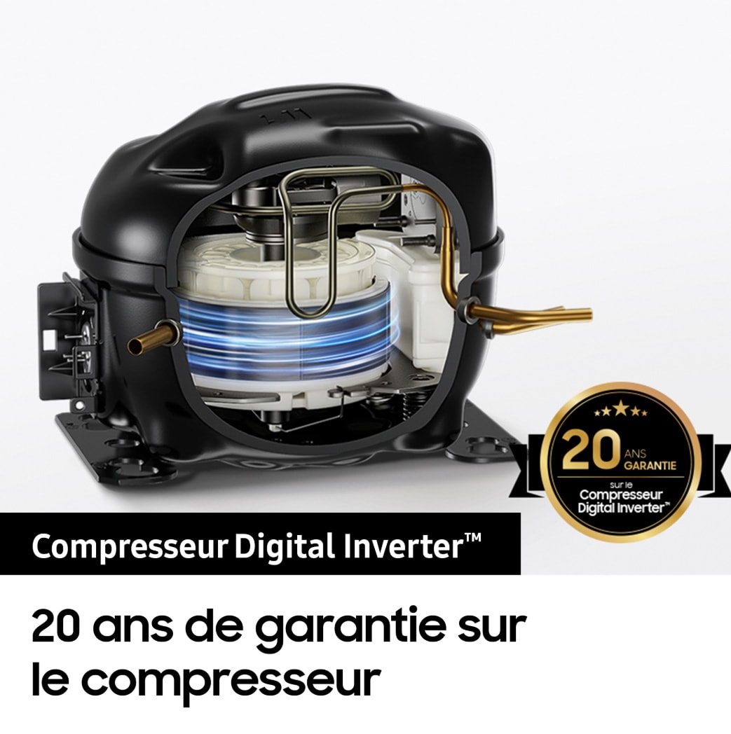 Réfrigérateur side by side SAMSUNG Froid ventilé intégral, 621L, Gris - RS90F64EET