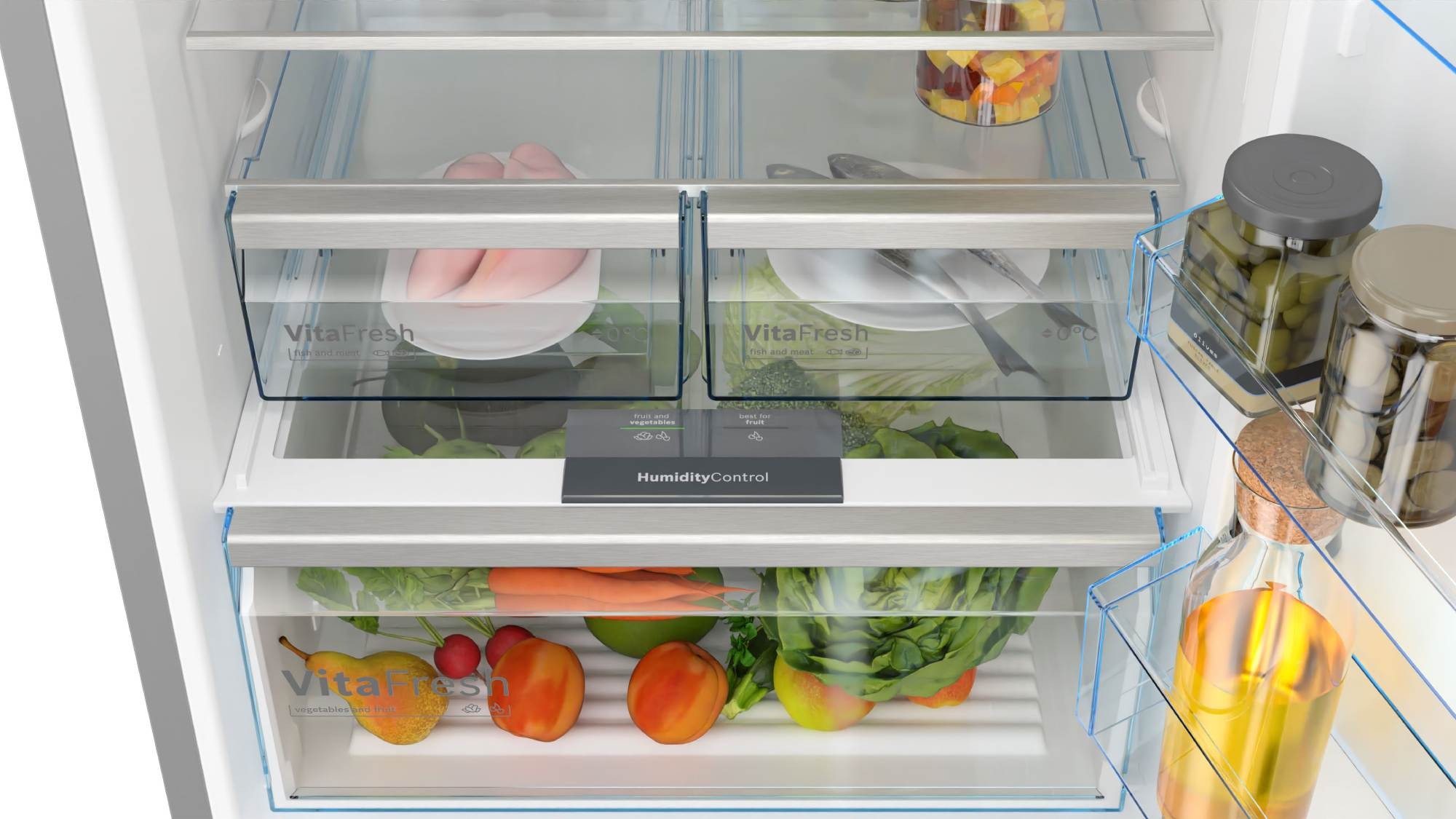 BOSCH Réfrigérateur congélateur bas Série 4 No Frost Vita Fresh 400L Inox - KGN56XIER