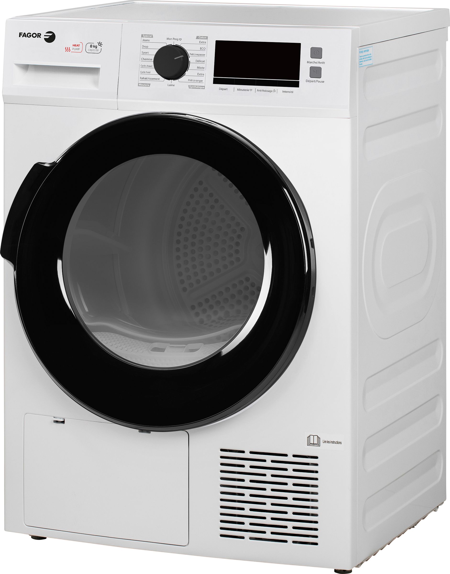 Sèche-linge pompe à chaleur FAGOR 8kg Blanc - FSLP08A2/1