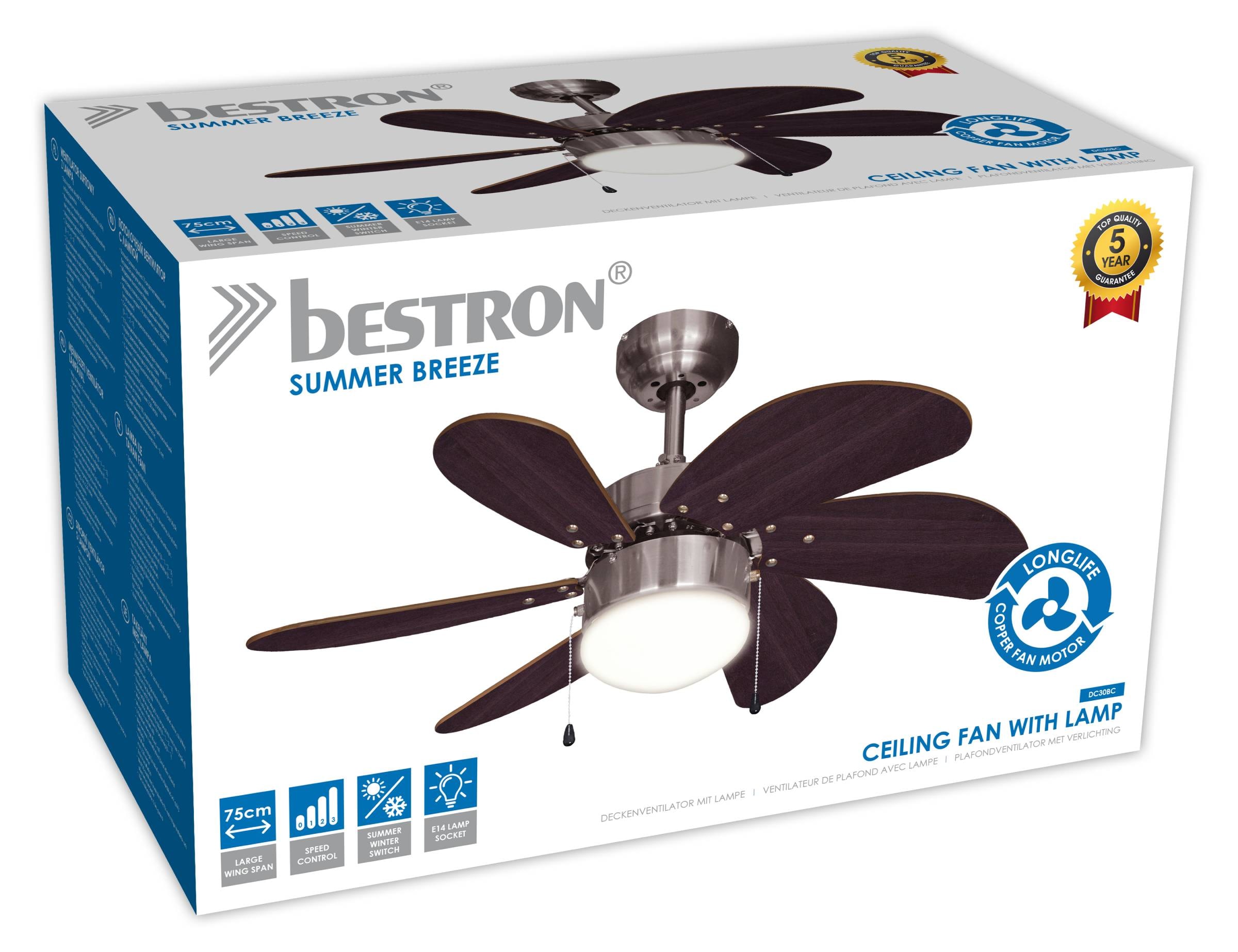 Ventilateur plafond BESTRON 75W - DC30BC