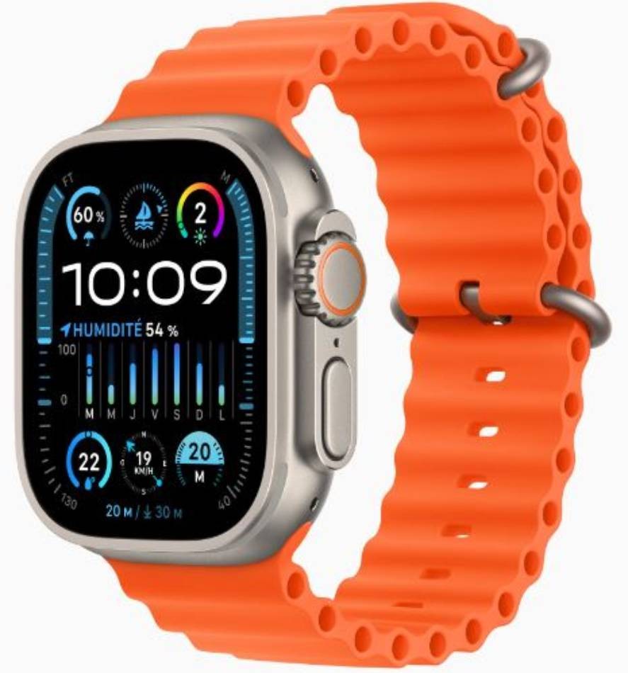 APPLE Montre connectée Apple Watch Ultra 2 GPS + Cellular 49 mm  WATCHULTRA2-MREH3NF