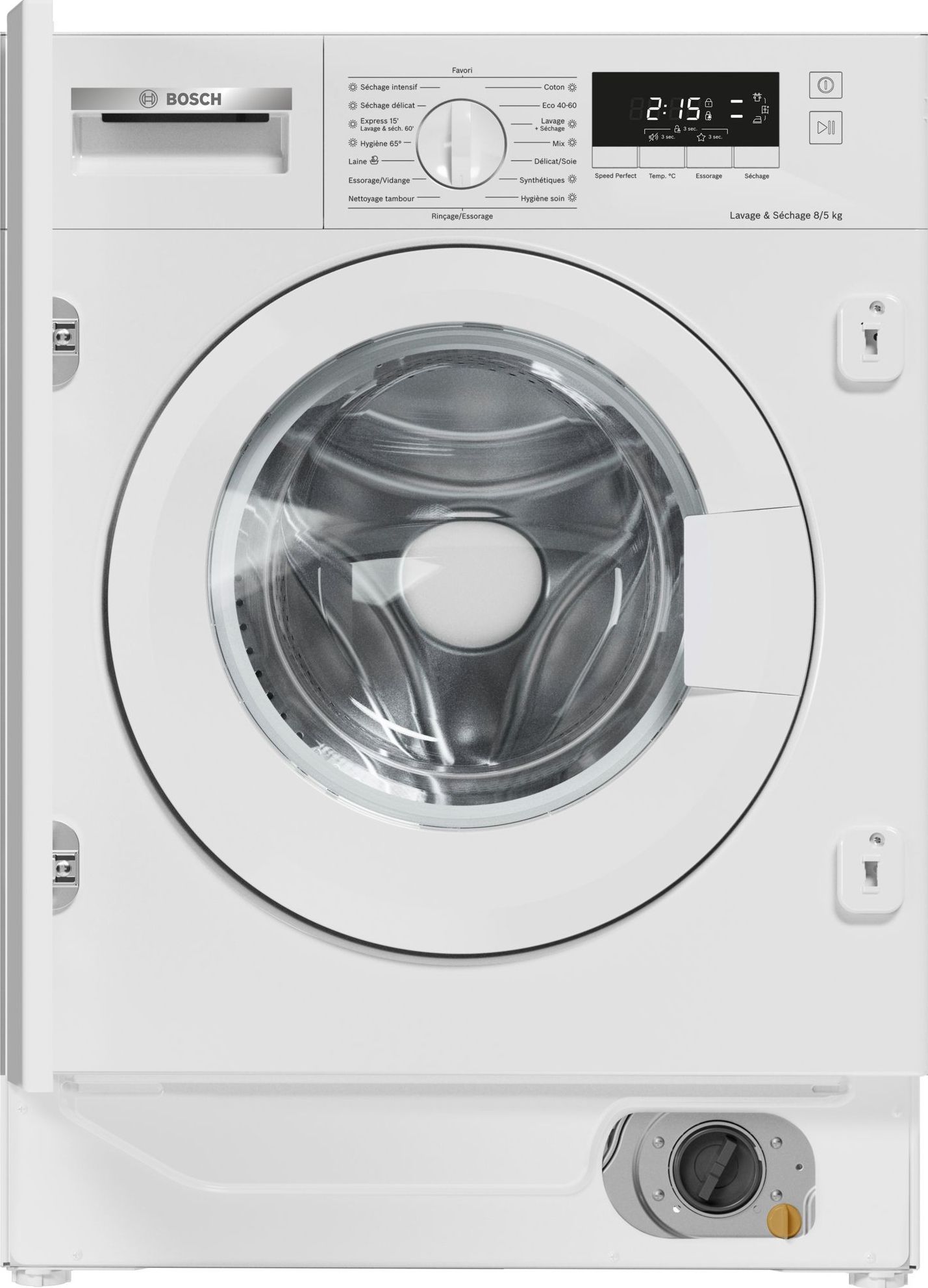 Lave linge sechant encastrable BOSCH 8kg 1400trs/min Blanc WKD28260FR