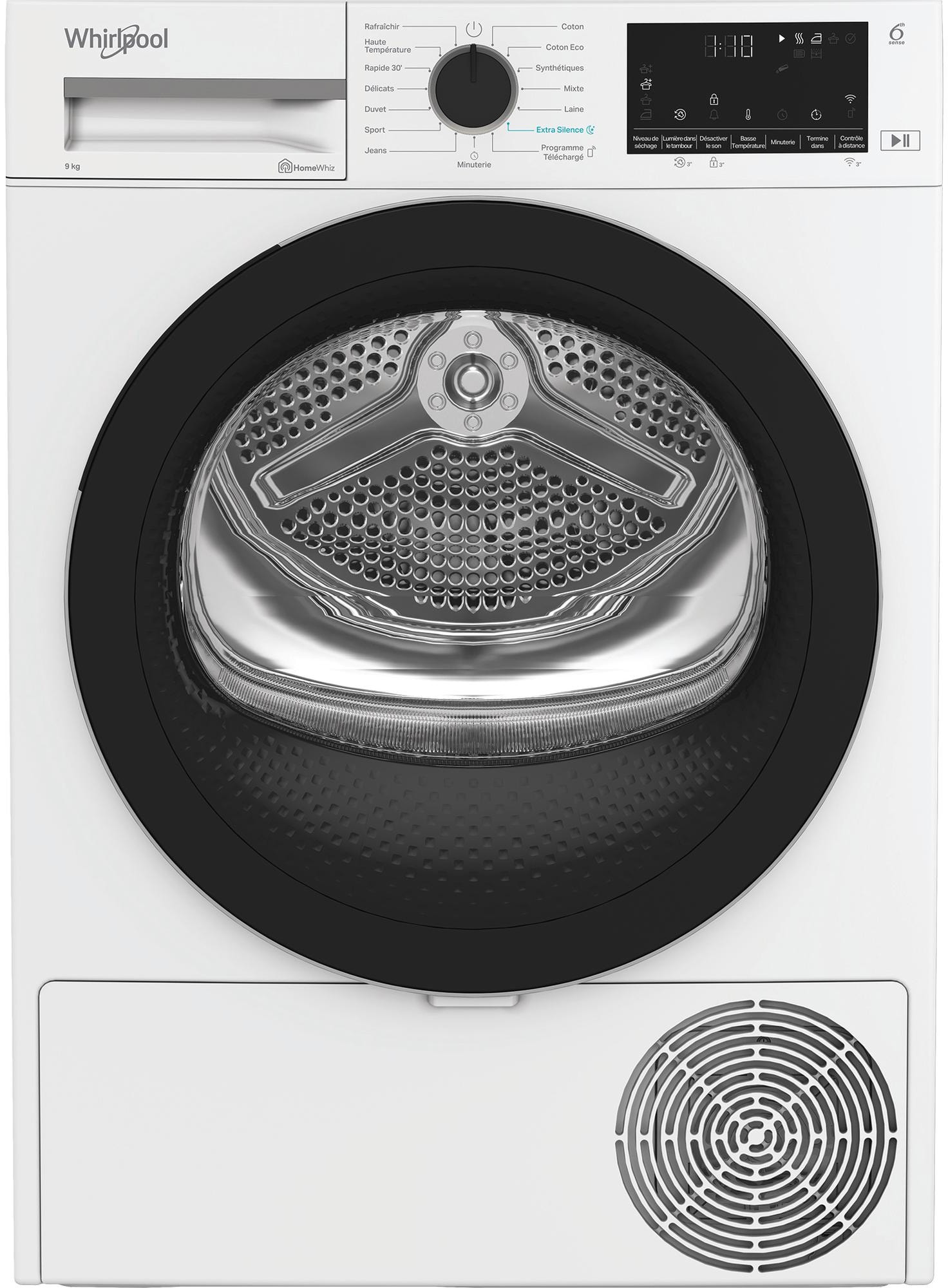 Sèche-linge pompe à chaleur WHIRLPOOL 9kg 6ème sens Blanc CWD94MWBSFR