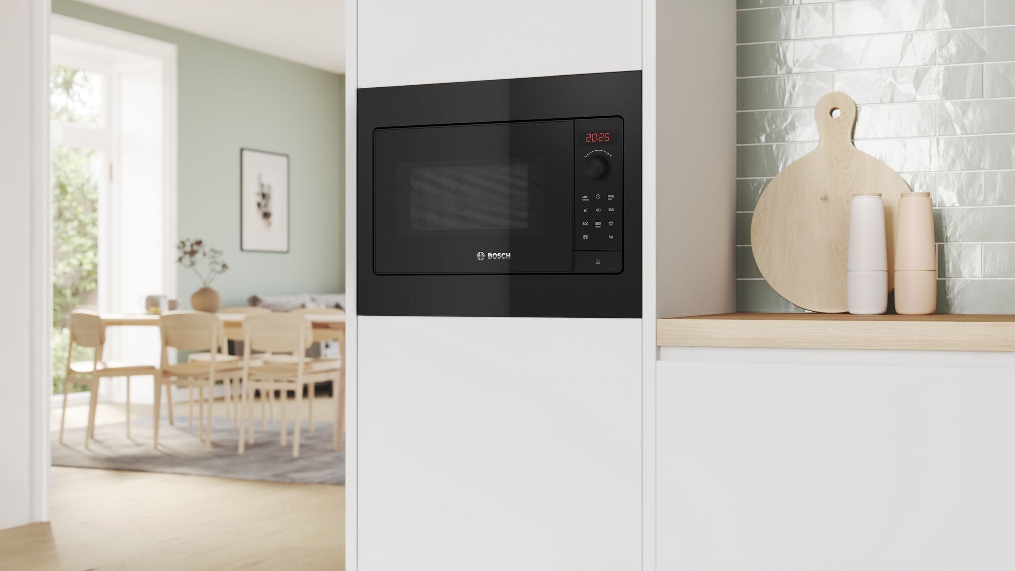 Micro ondes Encastrable BOSCH 800W 20L Noir - BFL523MB4