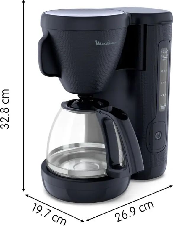 Cafetière MOULINEX 1.25L 15 tasses 1000W Noir - FG2M0810