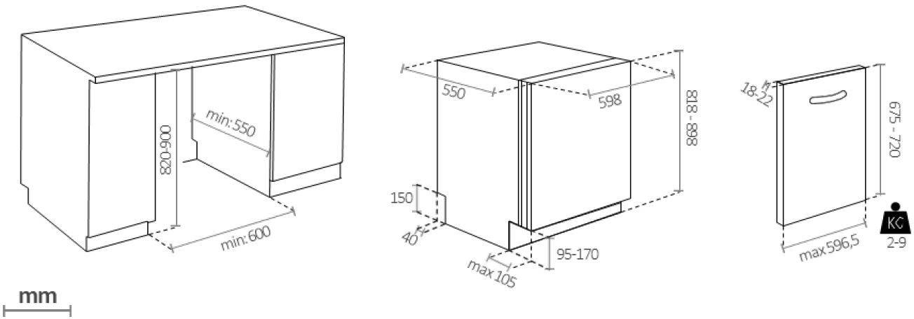Lave vaisselle tout integrable 60 cm ROSIERES - RI5C4F0A-47 Lave vaisselle tout integrable 60 cm ROSIERES - RI5C4F0A-47