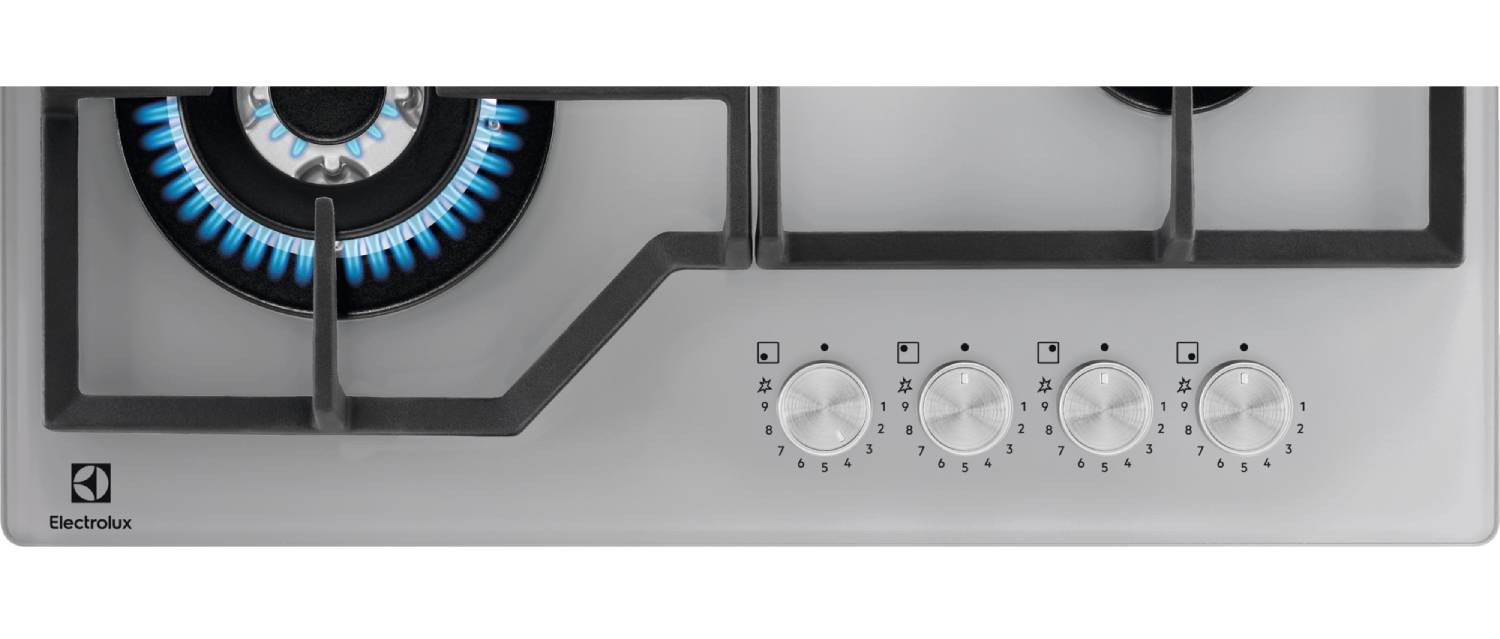 Plaque gaz ELECTROLUX Série 600 StepPower 4 Foyers Inox - KGG64362S
