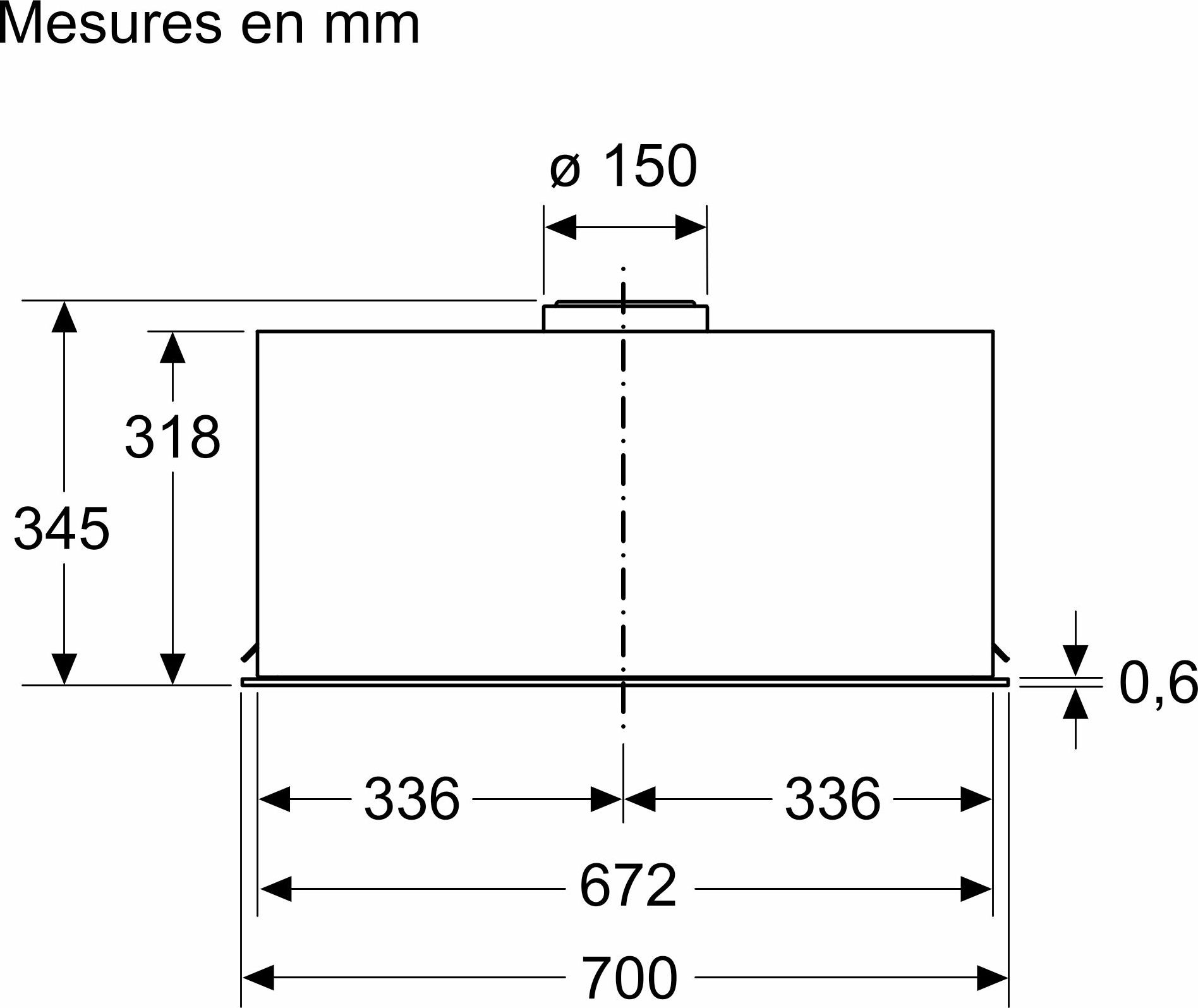 Groupe filtrant BOSCH 70cm 63dB Inox - DLN77AC50