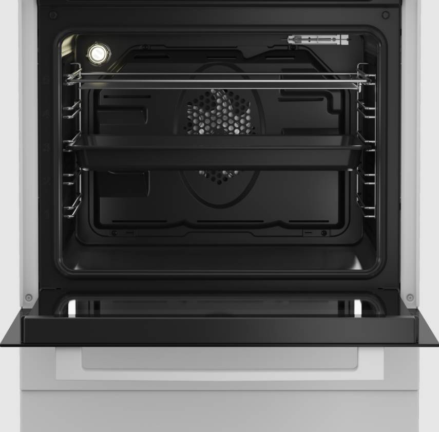 Cuisiniere induction BEKO 3 foyers, 72L, Blanc - FSE68302MWC