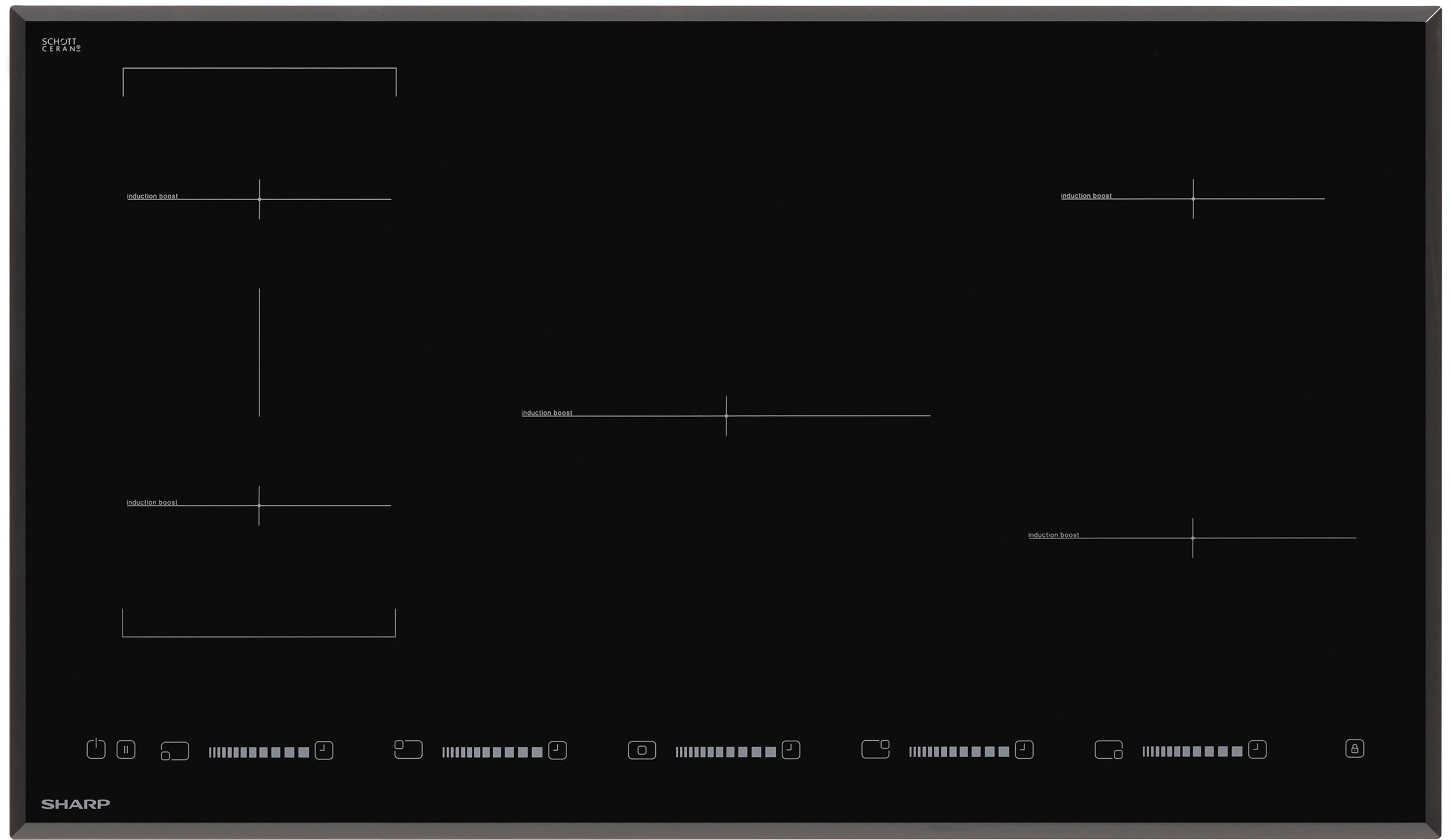 SHARP Plaque induction 5 Foyers TouchControl Noir