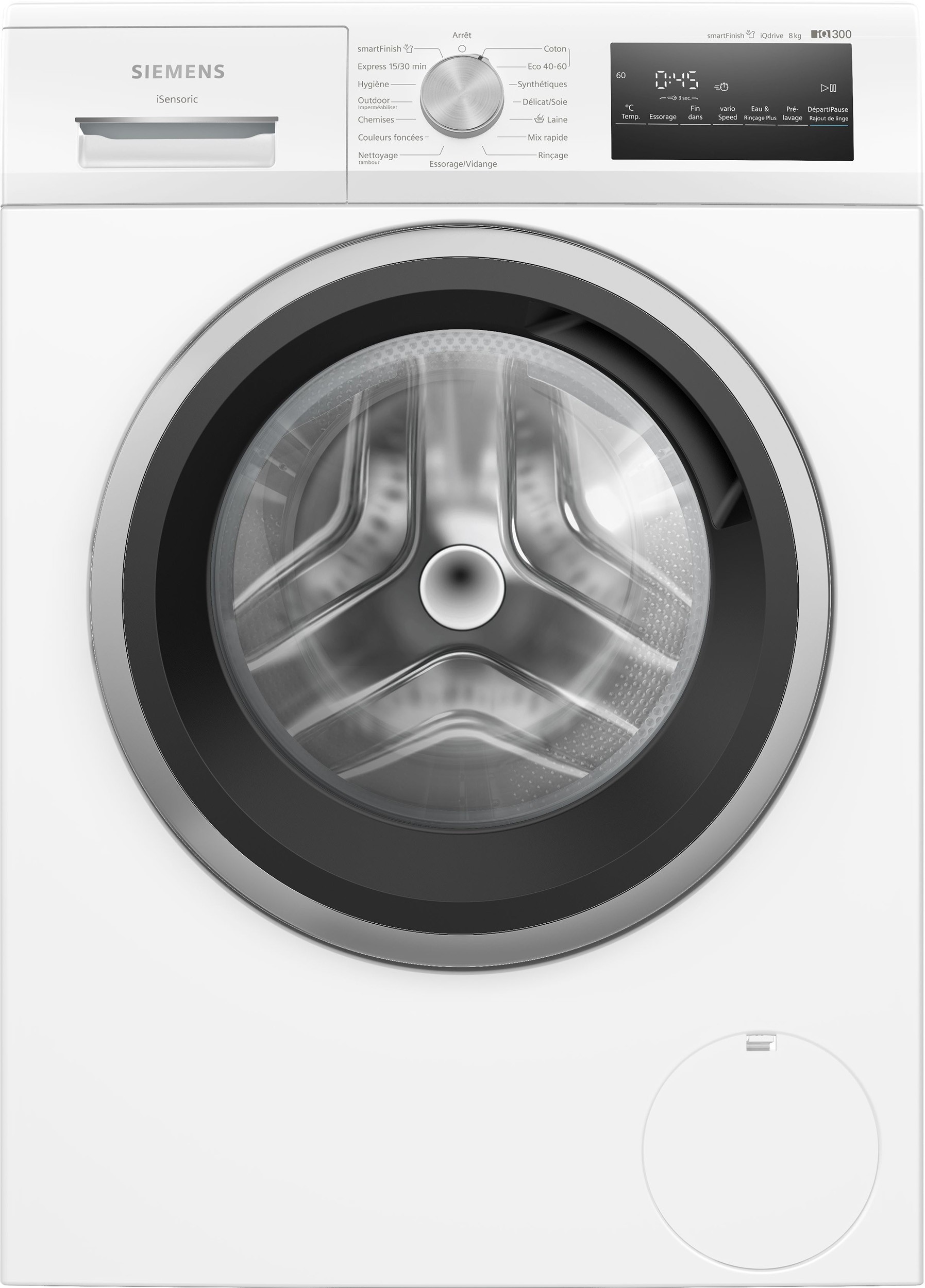 Lave linge Frontal SIEMENS iQ300, 1200 trs/min, 8Kg, Blanc WM12N238FR