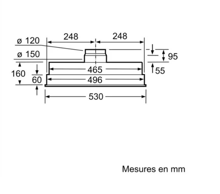 Groupe filtrant NEFF N30, 4 vitesses, 56dB, 53cm, Inox - D5655X1