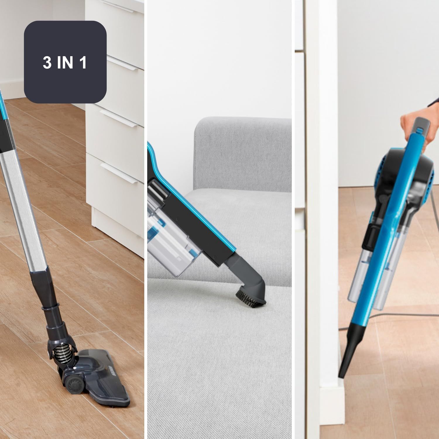 Aspirateur balai BLACK & DECKER Tube télescopique Bleu - BXVMS602E