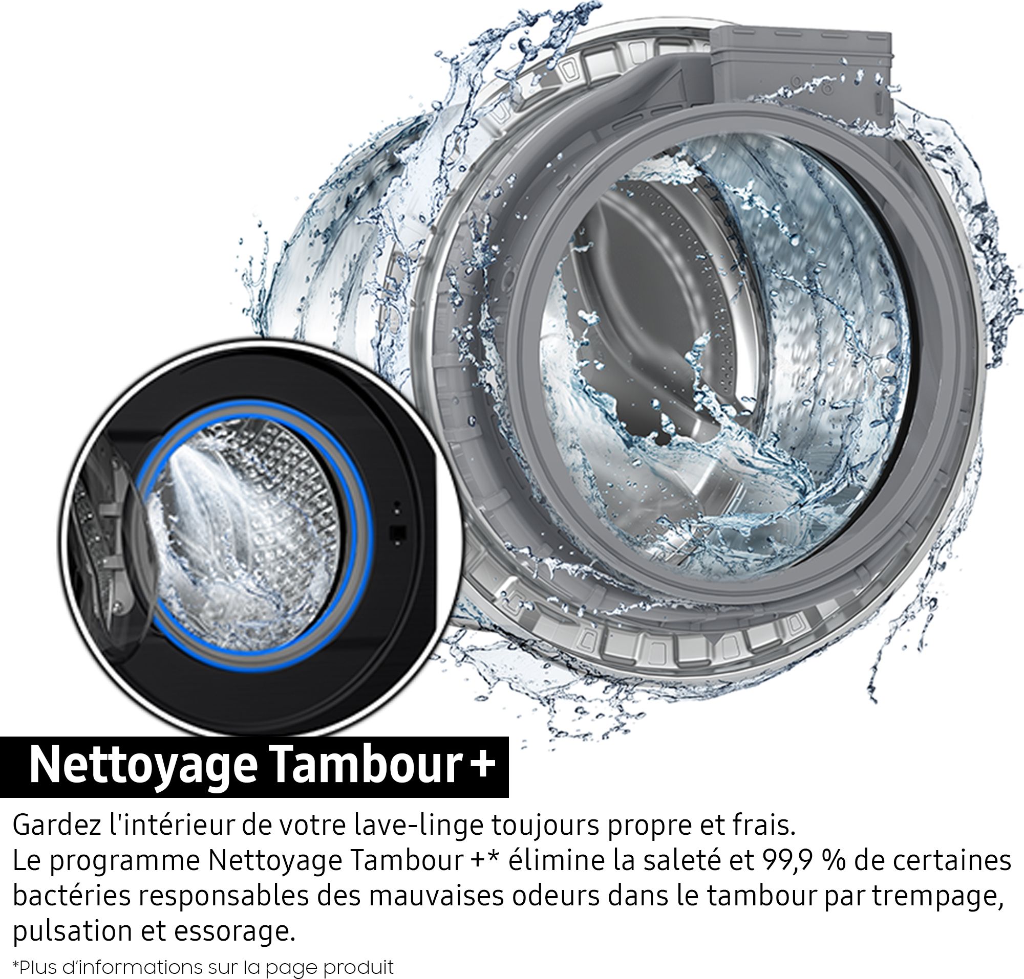 Lave linge sechant Frontal SAMSUNG 11kg 1400trs/min Blanc - WD11DG5B15BE