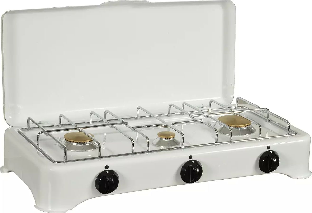 Réchaud gaz KITCHEN CHEF 3 foyers Blanc 5327C