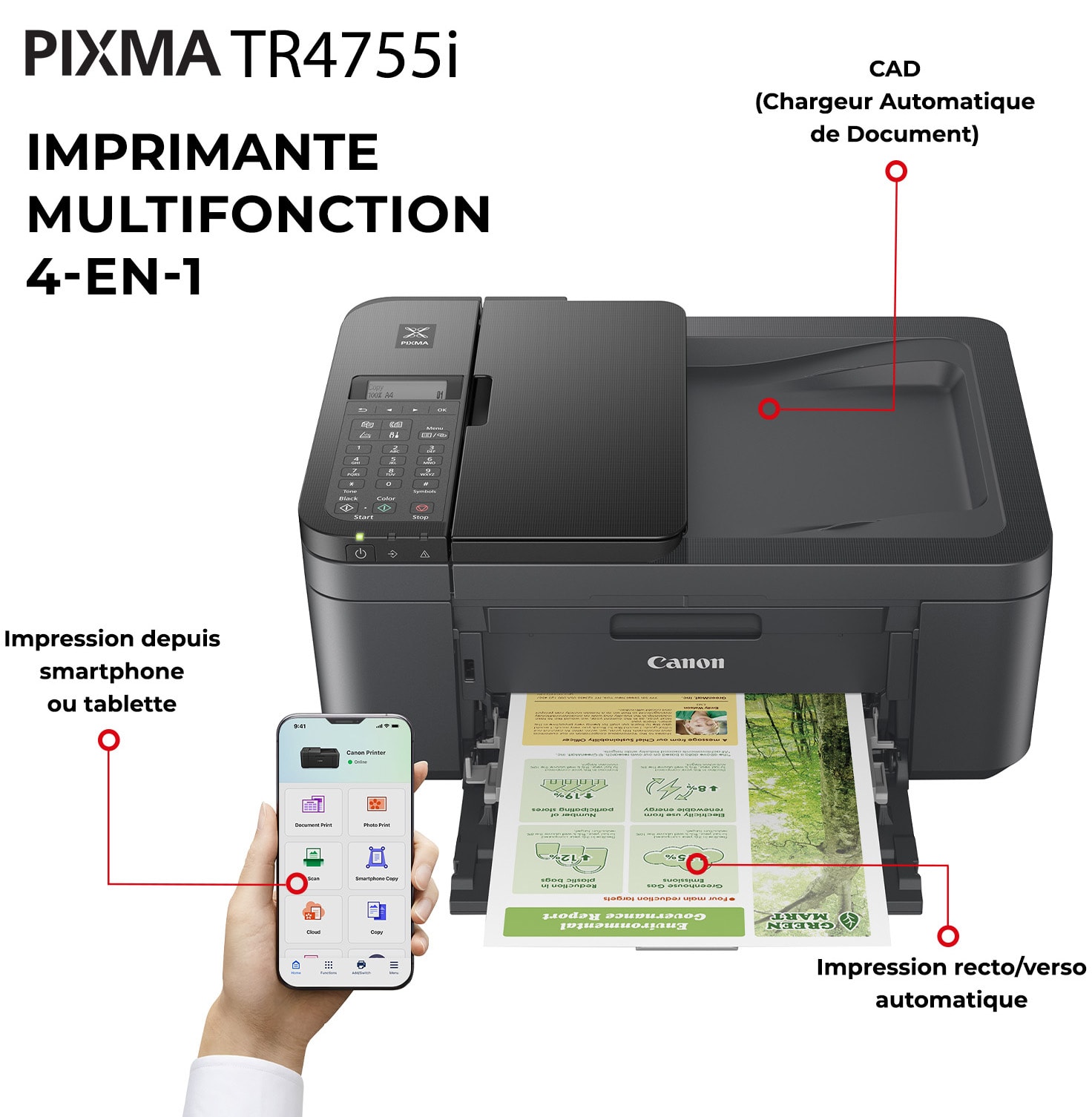 Imprimante multifonction jet d'encre CANON - PIXMA-TR4755I Imprimante multifonction jet d'encre CANON - PIXMA-TR4755I