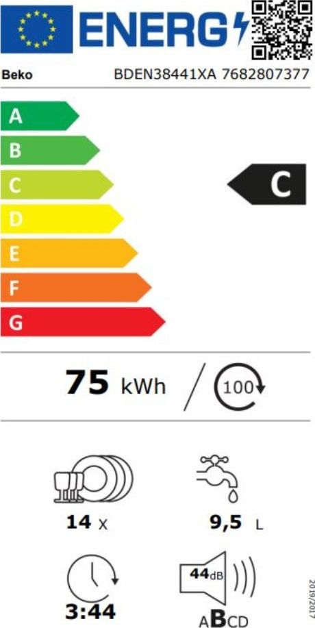 Lave vaisselle 60 cm BEKO Moteur induction 14 couverts 44dB Gris - BDEN38441XA