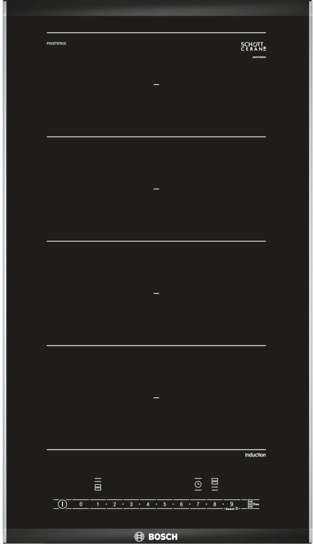 Domino induction BOSCH 2 foyers 30 cm Noir PXX375FB1E