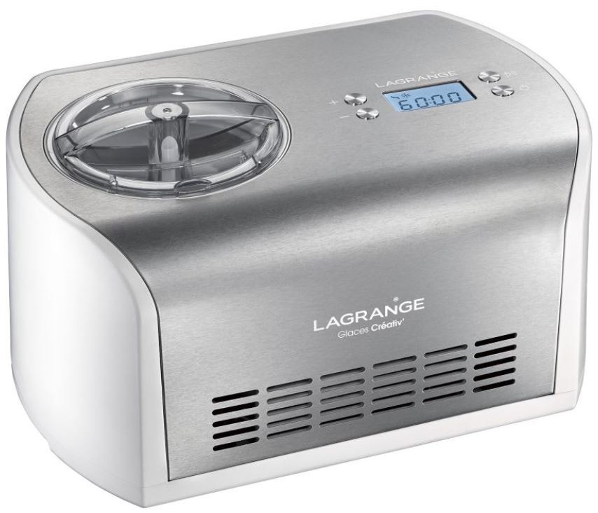 Sorbetière LAGRANGE 1.2L Turbine à glace Inox 419010