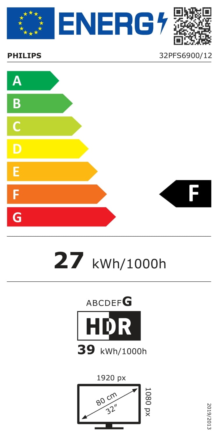 TV LED Full HD 80 cm PHILIPS Ambilight 32'' 60Hz Noir - 32PFS6900