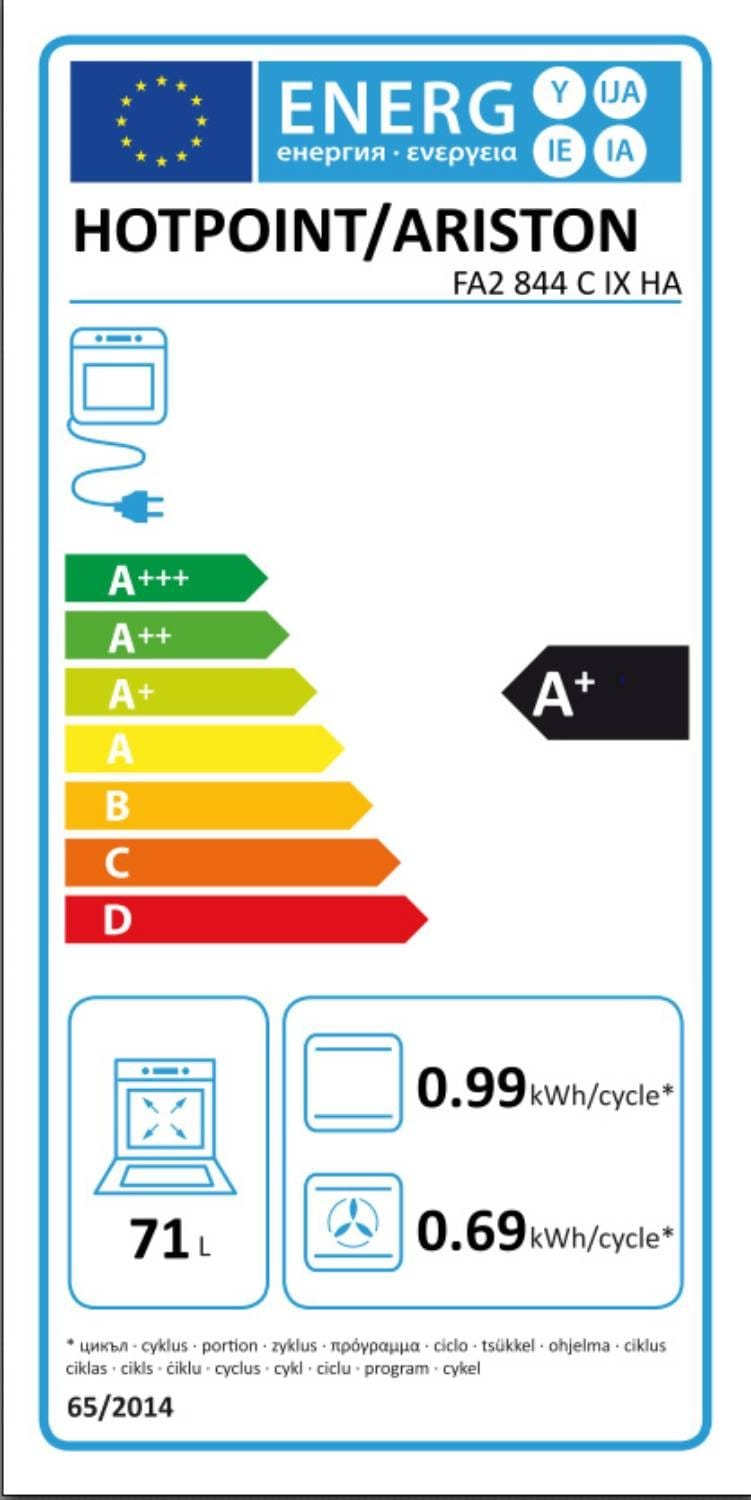 Four encastrable catalyse HOTPOINT Chaleur pulsée MultiFlow 71L Inox - FA2844CIXHA