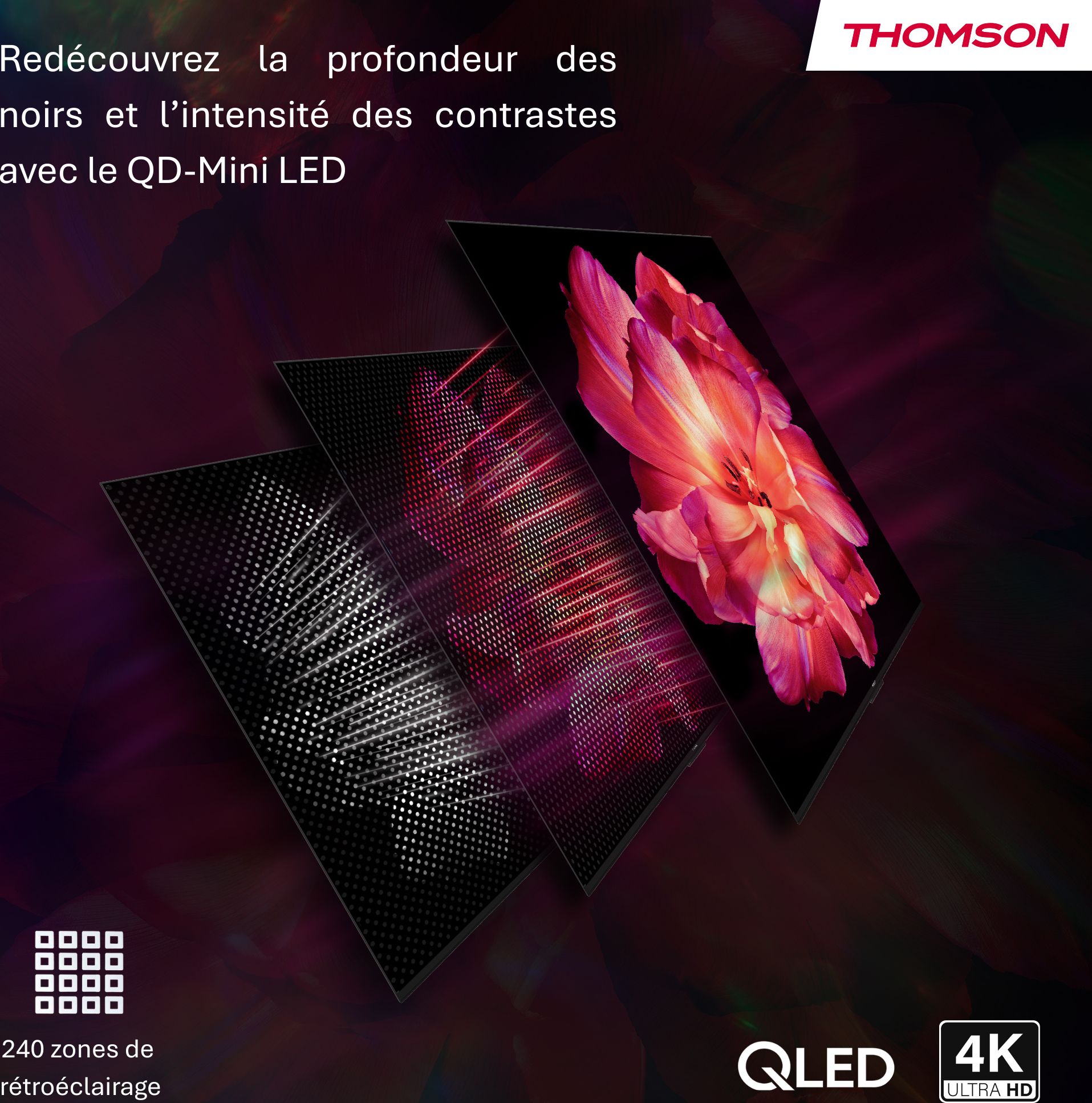 TV Mini LED 4K 164 cm THOMSON 75" 4K 144Hz Noir - 75MG7C15