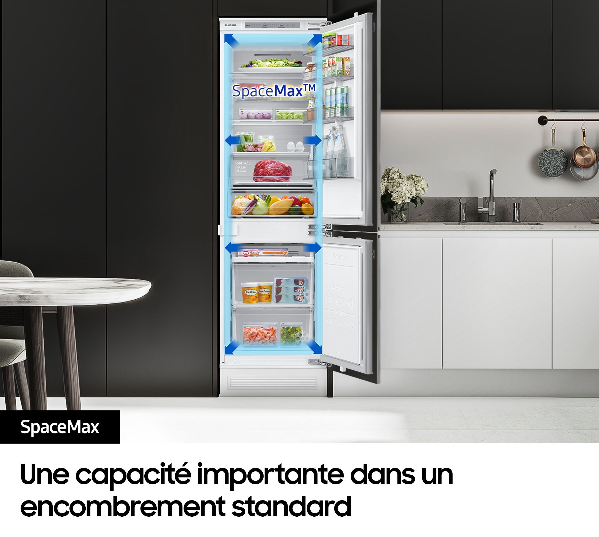 Réfrigérateur congélateur encastrable SAMSUNG 267L No Frost Blanc - BRB80F26DES0EF