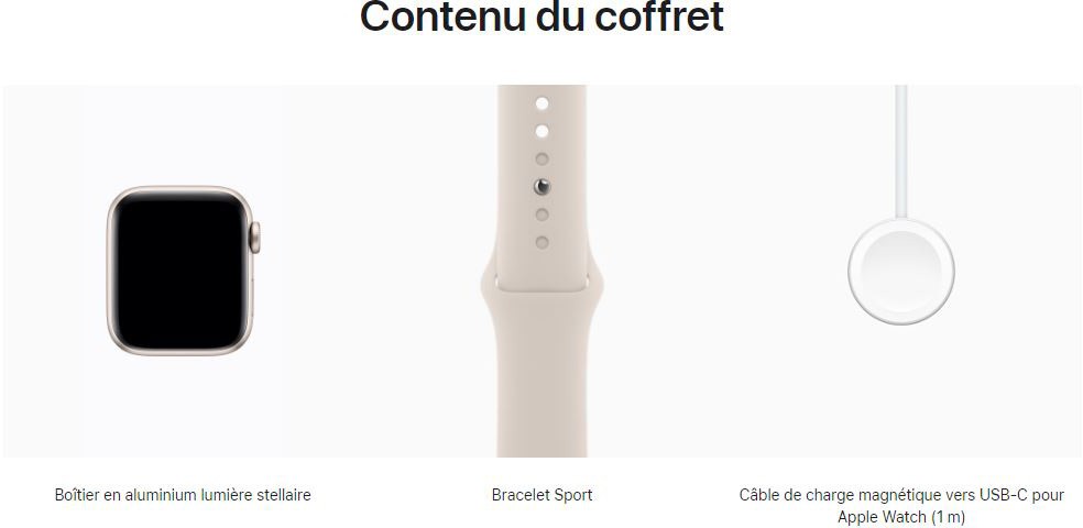 APPLE Montre connectée Watch SE GPS + Cellular 44mm Aluminium Lumière stellaire - WATCHSE-MRGX3QF-2023