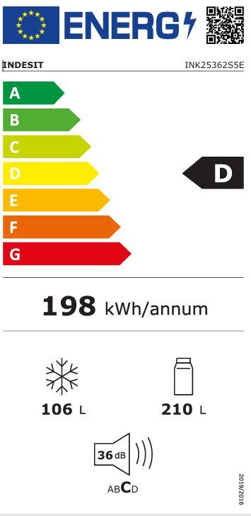 Réfrigérateur congélateur bas INDESIT 316L No Frost Inox - INK25362S5E
